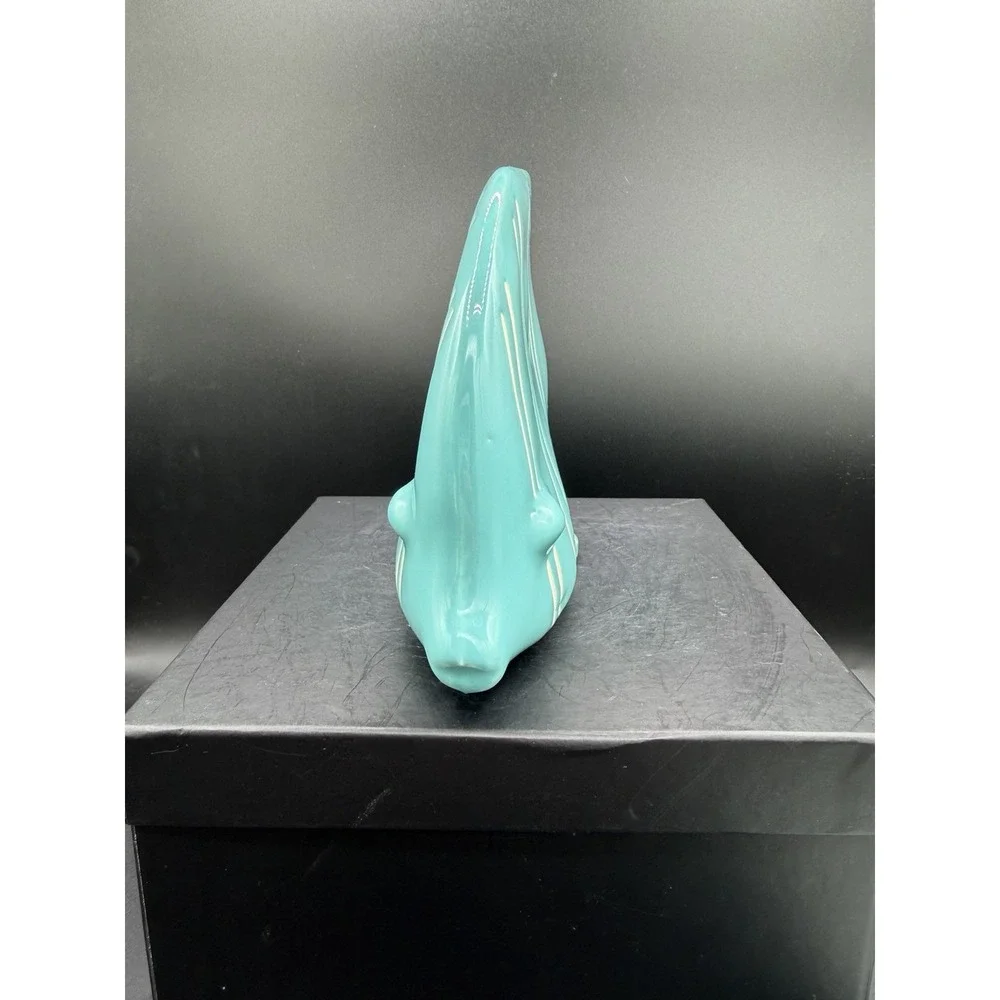 🐠💎 Mid‑Century California Studio Pottery Turquoise Angelfish Figurine 💎🐠